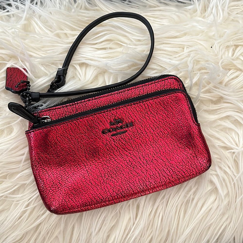 Coach Red Magenta Clutch, EUC